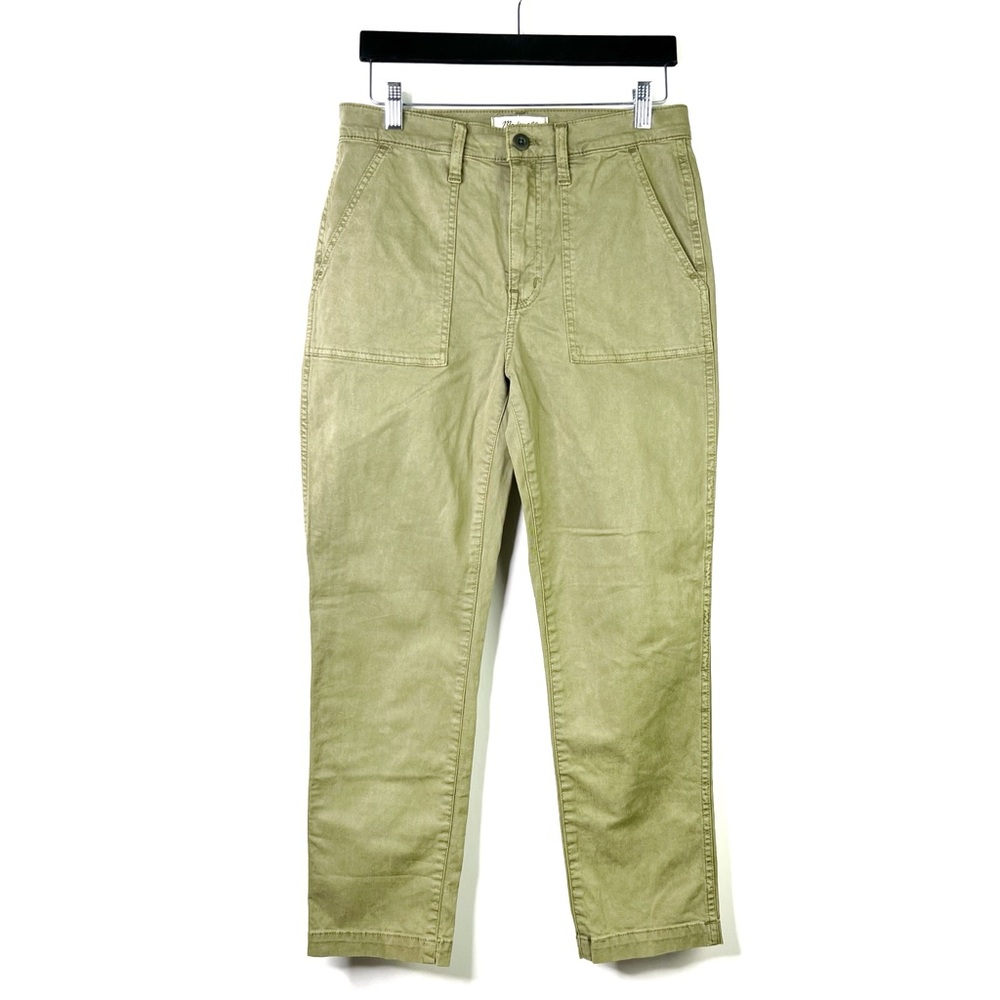 Madewell Griff Tapered Stovepipe Fatigue Cargo Pants High Rise Olive Green SZ 28 - Picture 3 of 14